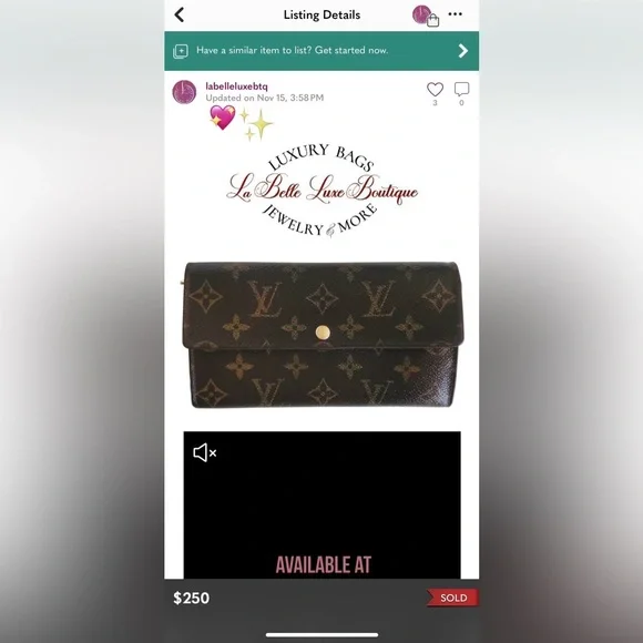 ⚜️LV: Monogram Sarah Wallet • Date Code: TH0021 - Picture 13 of 14